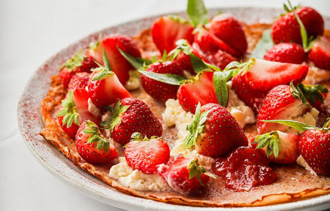 Pannenkoeken mix recept; Strenderkoek "de aardbeien sensatie"